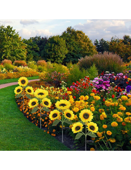 Luces Solares de Girasol Meagoo 800mAh para Jardín - 2 Piezas