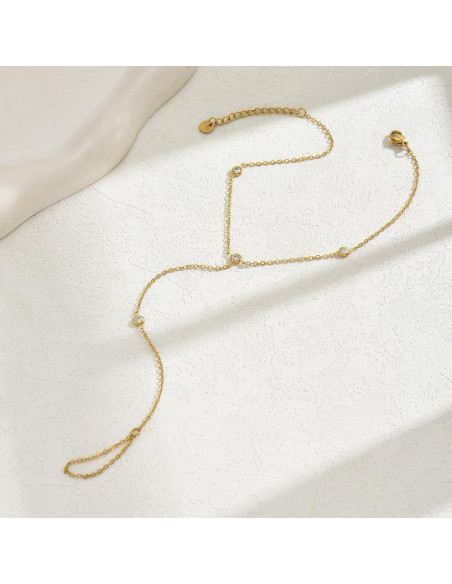 Tobilleras de Dedo para Mujeres RATVIU Oro 18K Ajustable Tobilleras de Dedo para Mujeres RATVIU Oro 18K Ajustable