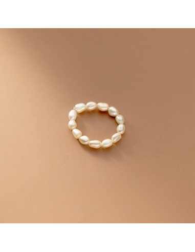 Anillo Ajustable de Perlas Cultivadas ERLOSYA para Mujeres