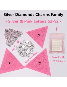 52 Piezas Letras de Rhinestone ZMRU A-Z para DIY y Decoración 2