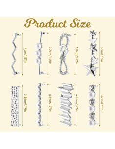 Encantos para Cordones de Zapatillas Cobee - 16 Piezas Plata 2