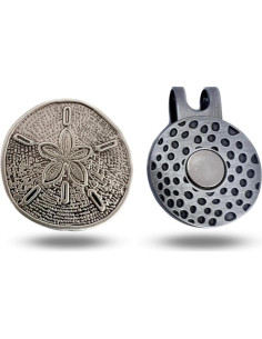 Marcador de Pelota de Golf Magnético Metal Completo con Clip 2