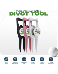 Herramienta de Divot Golf'N de Aluminio con Marcador Magnético 2