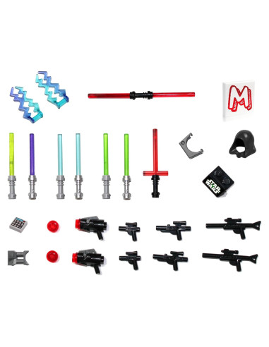 Accesorios LEGO Star Wars - 8 Sables de Luz y Blasters