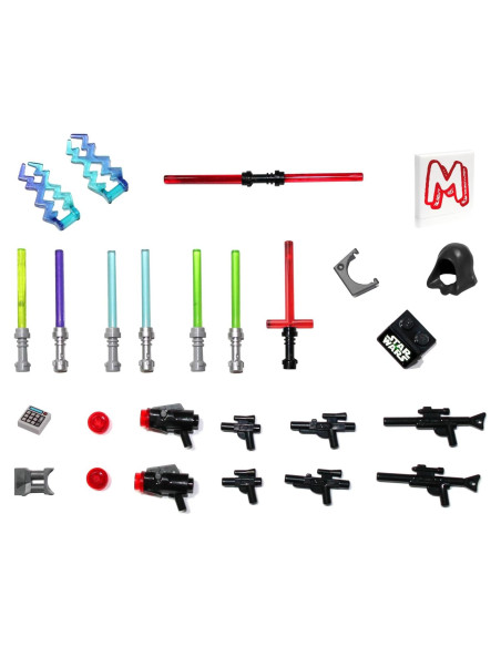 Accesorios LEGO Star Wars - 8 Sables de Luz y Blasters