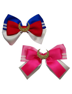 Lazos de Pelo Lunares - Conjunto de 2 Lazos de 9x6.5cm