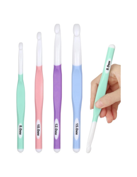 Juego de Ganchos de Crochet Coopay 4 Piezas 8-15 mm Juego de Ganchos de Crochet Coopay 4 Piezas 8-15 mm