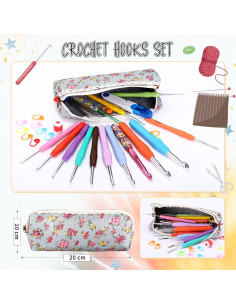 Juego de Ganchillos LIHAO 14 Piezas Ergonomicos para Principiantes 2