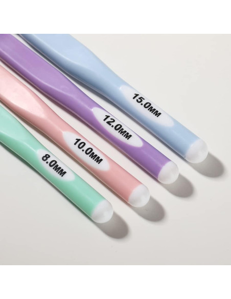 Juego de Ganchos de Crochet Coopay 4 Piezas 8-15 mm Juego de Ganchos de Crochet Coopay 4 Piezas 8-15 mm