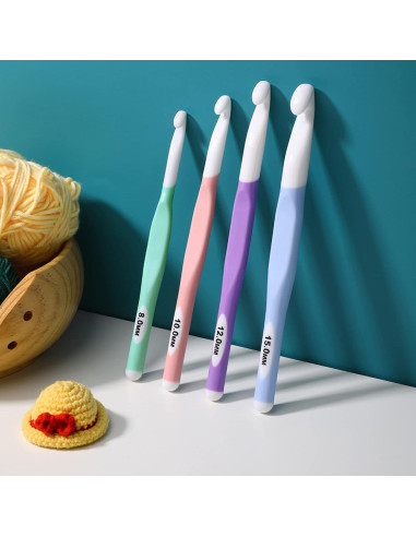 Juego de Ganchos de Crochet Coopay 4 Piezas 8-15 mm