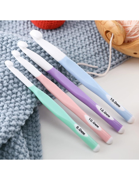 Juego de Ganchos de Crochet Coopay 4 Piezas 8-15 mm Juego de Ganchos de Crochet Coopay 4 Piezas 8-15 mm