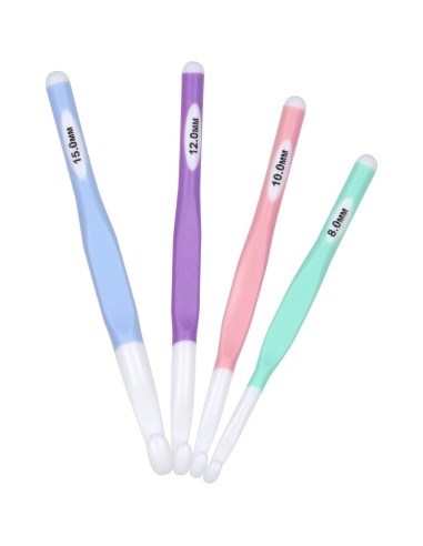 Juego de Ganchos de Crochet Coopay 4 Piezas 8-15 mm