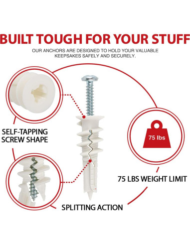 120 Anclajes y Tornillos Autoperforantes CrimsonMark 3.18 cm