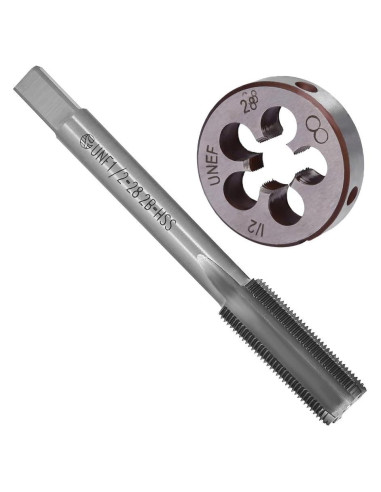 Juego de Machos y Matrices Anxingo 1/2" - 28 UNEF Acero Inoxidable