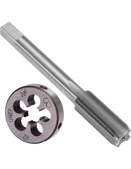 Juego de Machos y Matrices Anxingo 1/2" - 28 UNEF Acero Inoxidable