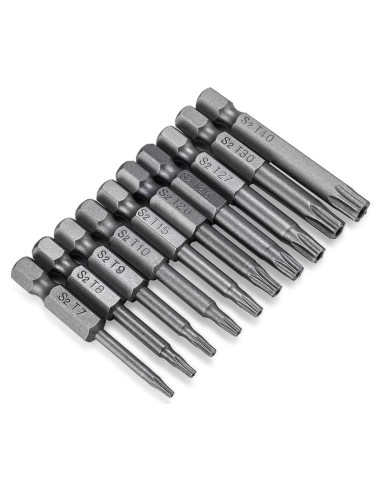 Juego de 10 Puntas de Destornillador Torx VAKOGAL Acero S2