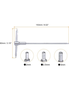 Juego de Llaves Hexagonales T HARFINGTON 2mm 2.5mm 3mm 2