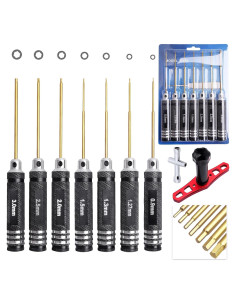 Juego de Destornilladores Hexagonales HobbyPark 7 Piezas Titanio