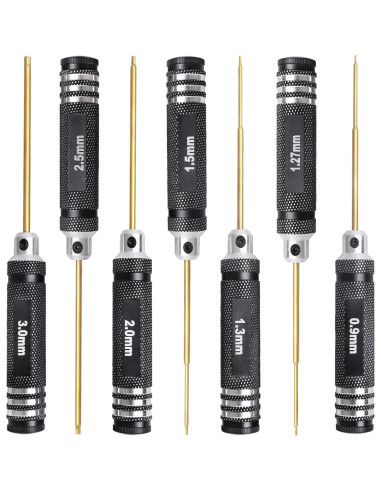 Juego de Destornilladores Hexagonales HobbyPark 7 Piezas Titanio