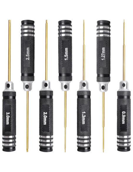 Juego de Destornilladores Hexagonales HobbyPark 7 Piezas Titanio