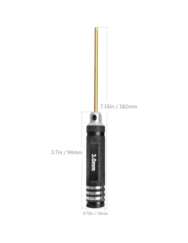 Juego de Destornilladores Hexagonales HobbyPark 7 Piezas Titanio