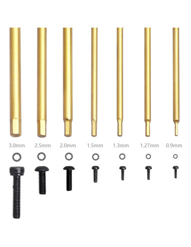 Juego de Destornilladores Hexagonales HobbyPark 7 Piezas Titanio