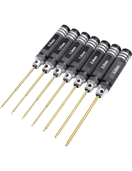 Juego de Destornilladores Hexagonales HobbyPark 7 Piezas Titanio