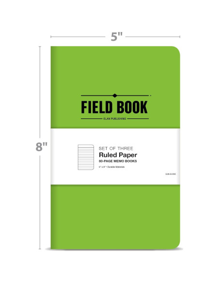 Cuaderno de Campo Indestructible Elan Publishing 5x8 Verde - Paquete de 3