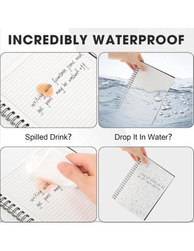 Paquete de 12 Cuadernos Impermeables Saypacck A5 Cuadriculados