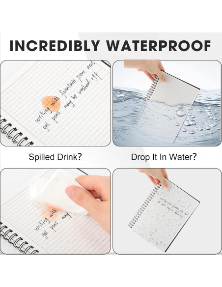 Paquete de 12 Cuadernos Impermeables Saypacck A5 Cuadriculados