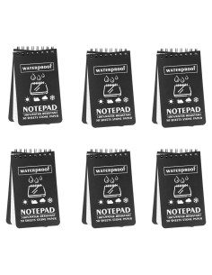 Paquete de 6 Cuadernos Impermeables Geluode A7 7.6x12.7cm