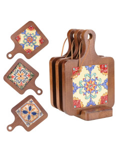 Trivetes de Madera EstVoyHaSLiving 3PCS con Soporte Organizador