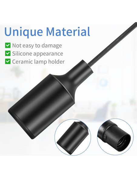 Paquete de 10 Cuerdas de Luz Colgantes Mudder E26 E27 1.83m