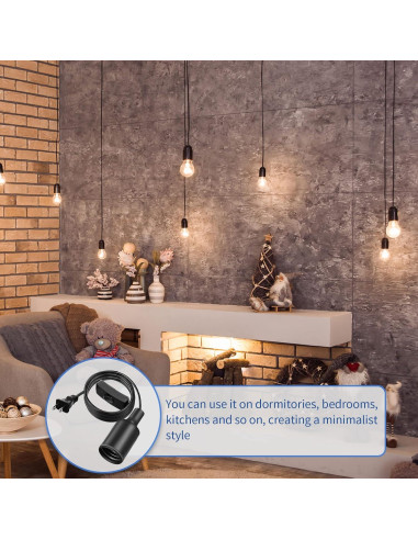 Paquete de 10 Cuerdas de Luz Colgantes Mudder E26 E27 1.83m