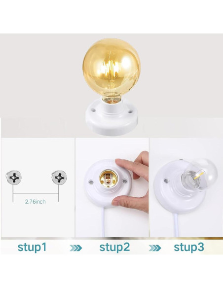 Base de lámpara colgante KODBPJ E26/E27 4.57m con interruptor