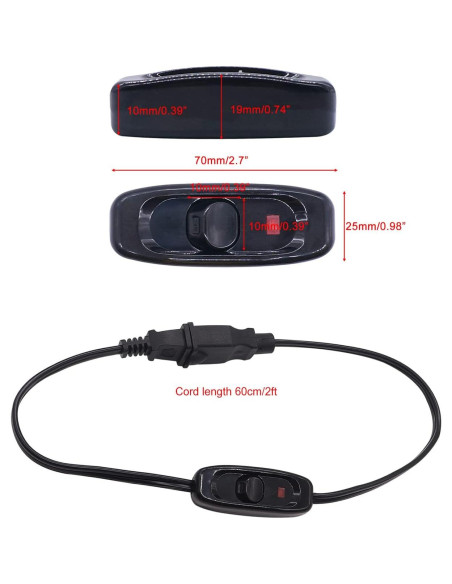 Cable de Extensión con Interruptor Weideer 0.61m 10A 250V Cable de Extensión con Interruptor Weideer 0.61m 10A 250V