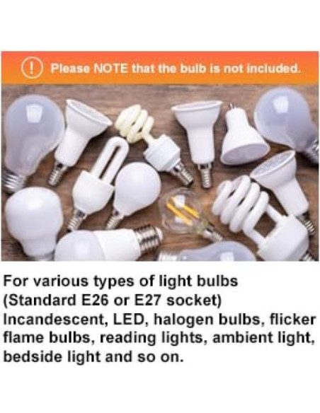 Portalámparas de Metal GYDQVPS E26/E27 con Cable 1.7m Negro