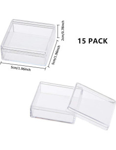 Contenedores de Almacenamiento Plástico BENECREAT 15 Paquete 5x5x2 cm 2