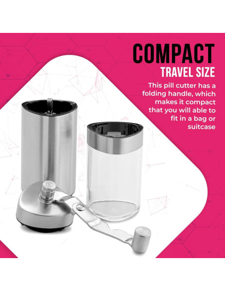 Triturador de Pastillas MEDca - Manual, Acero Inoxidable, Compacto