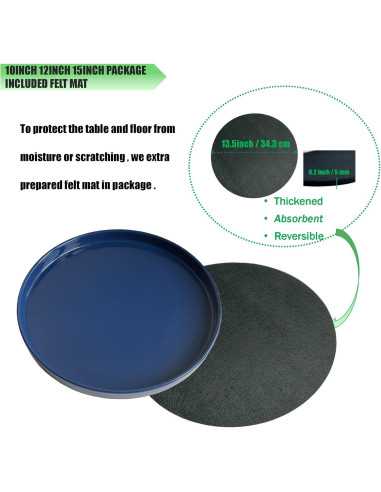 Plato de Cerámica Azul Yukfona 38 cm para Macetas