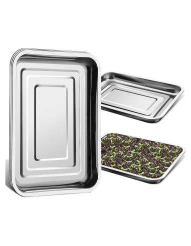 Paquete de 5 bandejas grandes de acero inoxidable RooTrimmer