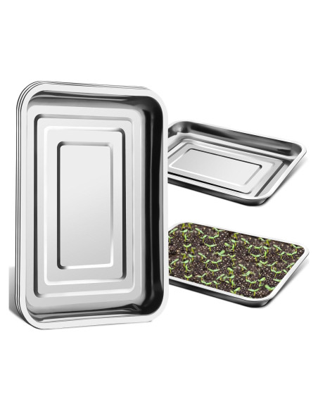 Paquete de 5 bandejas grandes de acero inoxidable RooTrimmer