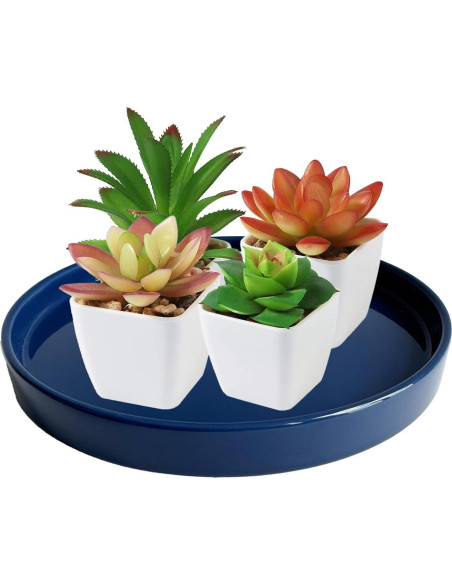 Plato de Cerámica Azul Yukfona 38 cm para Macetas