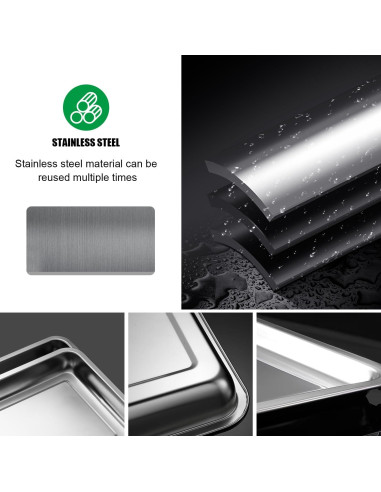 Paquete de 5 bandejas grandes de acero inoxidable RooTrimmer