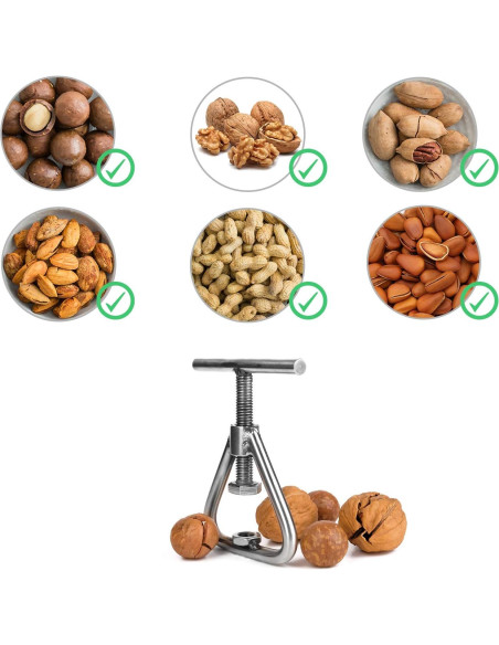 Cascanueces Anwenk de Acero Inoxidable para Nueces 3.81 cm