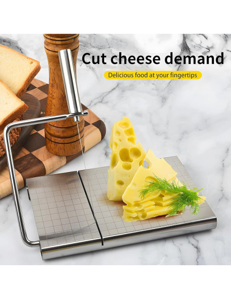 Cortador de Queso NIXNEHC Acero Inoxidable con 4 Cables Repuesto