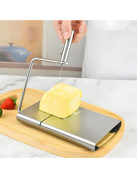 Cortador de Queso NIXNEHC Acero Inoxidable con 4 Cables Repuesto