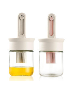 Dispensador de Aceite con Brocha Sekonow 150ml Vidrio Silicona