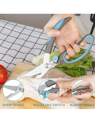 Juego de Tijeras de Cocina Asdirne, Acero Inoxidable, 5 Piezas