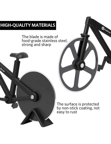 Cortador de Pizza Asdirne Bicicleta Acero Inoxidable 19 cm